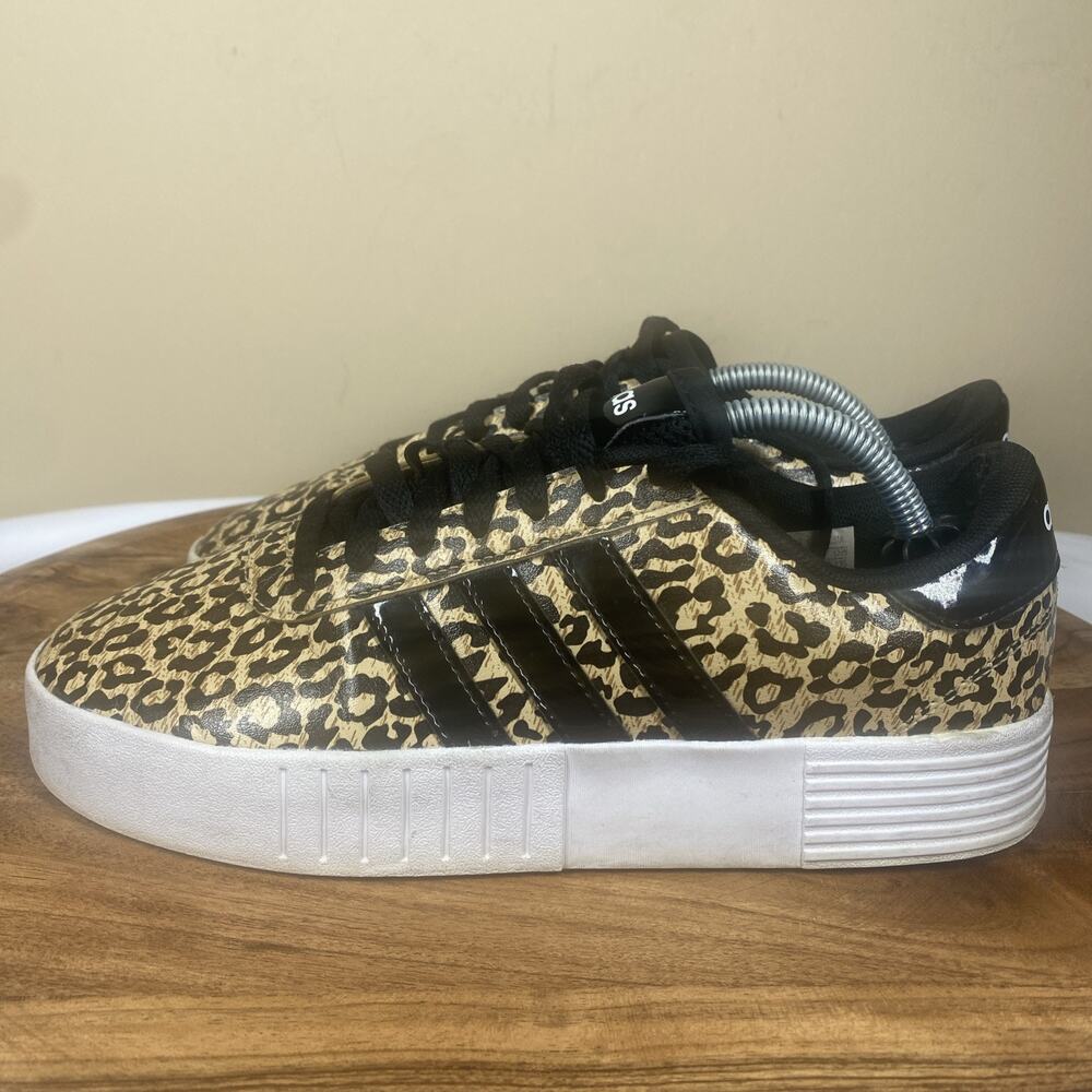 Adidas Court Bold Leopard Womens Yellow And Black Size 7 Platform Shoes - Picture 2 of 11
